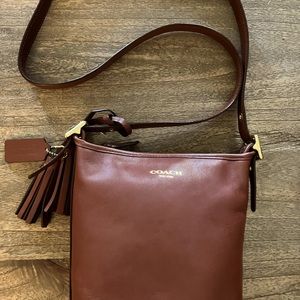 Luxury brand Coach brown leather crossbody